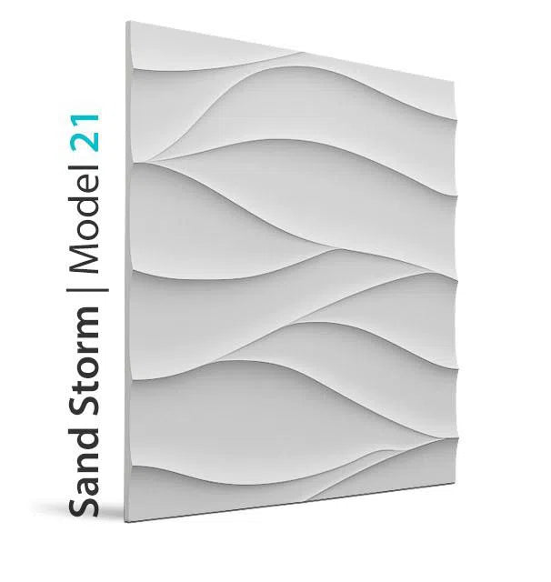 3D Gypsum Wall Panels - SAND STORM - Gypsum Panels on white background | DecorMania UK